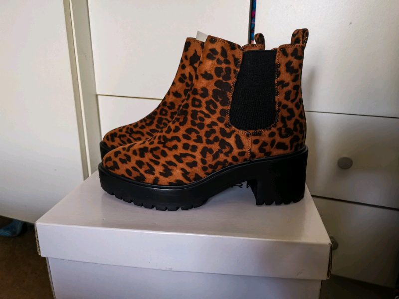 leopard print platform boots